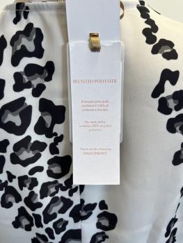 Rinascimento Bluse Weiß mit schwarzem Leoprint